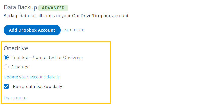 Enabled OneDrive